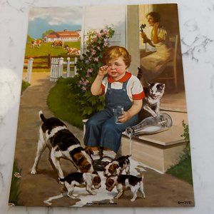 Vintage Calendar Art Print "Another Quart, Please"